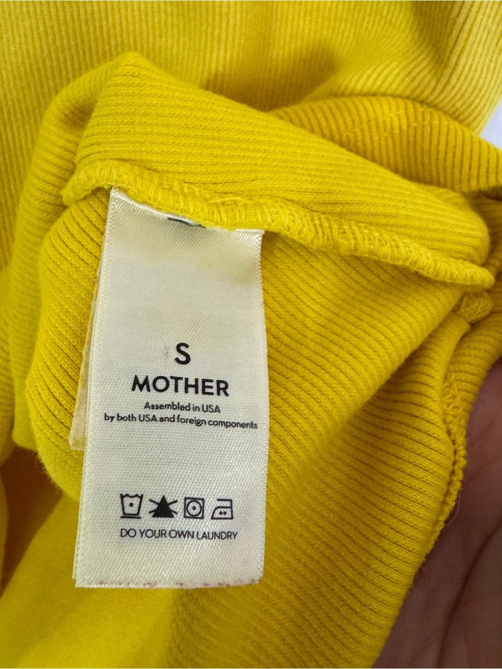 MOTHER Bright Yellow Ribbed Tank Top Size Small - Picture 3 of 4